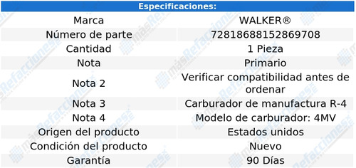 Flotador Del Carburador Sprint V8 6.6l 1972 Walker Foto 2