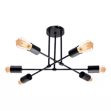 Lámpara Araña De Techo Gioluce Yaco 6 Luces Negro 220v