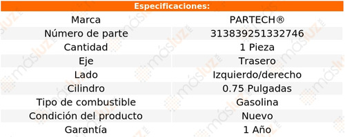 (1) Cilindro Rueda Tra Izq/der Eagle Vision 3.3l V6 97 Foto 5