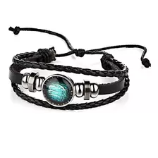 Pulsera Del Zodíaco Virgo Cuero Y Metal Calidad Premium