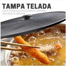 Tampa P/ Fritura Frigideira Tela De Metal 29cm Anti-respingo