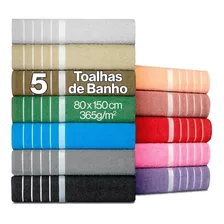 Kit 5 Toalhas De Banho - Gigante - Banhão 80 X 150 + Brinde