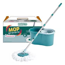 Mop Giratório Fit C/ Cesto Plástico 8l E 1 Refil Rayco