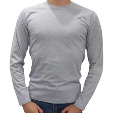 Playera Tommy De Manga Larga Para Hombre Con Logo Bordado