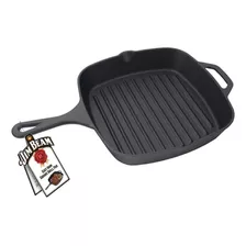 Plancha Cuadrada Grill De Hierro Fundido Jim Beam Color Negro