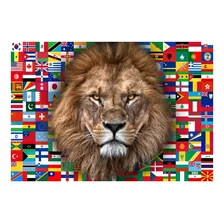 Bandeira Leão Da Tribo De Judá 2,0m X 1,45m Com Todas Nações