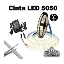 Kit Completo Cinta Led Blanca Calida Exterior 5050 + Fuente