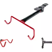 Suporte Horizontal De Parede P/ Bike Emborrachado Retrátil Cor Preto/vermelho