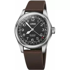 Reloj Oris Crown Waldenburgerbahn 01 754 7785 4084-set Color De La Correa Café Color Del Bisel Plateado Color Del Fondo Negro