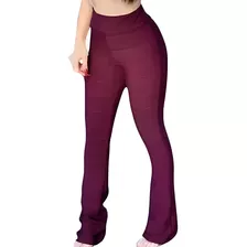 Calça Flare Bandagem Material Grosso Boca De Sino Bailarina