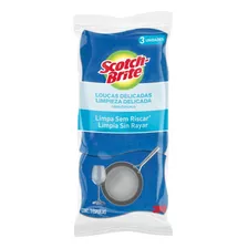 Esponja Azul Não Risca Limpeza Delicada Scotch-brite 3 Unidades