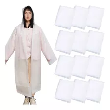 12 Poncho Lluvia Para Adulto Impermeabl Largo Transparente