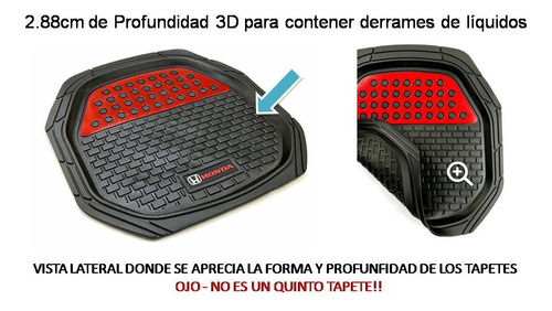 Tapetes 4pz Charola 3d Logo Honda Ridgeline 2006 A 2014 2015 Foto 6