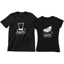 Playera Dúo Pareja De Novios Tequila Y Limón. 