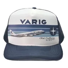 Boné Aba Curva Vintage Varig Avião Boeing Ótima Qualidade 