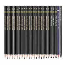 Set - 24 Piezas Dibujo Sketch Pencil Hb, B, 2b, 3b, 4b 5b