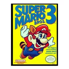 Quadro Retro Nerd Geek Super Mario Bros 3 Vidro A4 Moldura