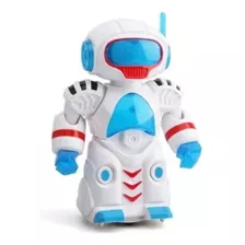 Brinquedo/robo Deslizante Gira/ Bate E Volta Som E Luz Irado Cor Azul Personagem Robô