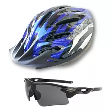 Kit Casco Bicicleta + Anteojos Gafas. Ciclismo