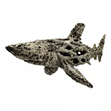 Figura De Coral En Forma De Tiburon Color Hueso 50cm Largo 