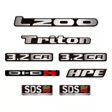 Kit Adesivos Mitsubishi Sds L200 Triton Hpe Di-dh - Resinado Cor Padrão