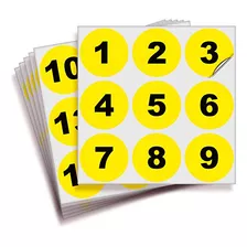 Yellow Consecutive Number Stickers 1 To 50, 2-inch,...
