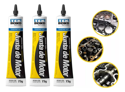 Kit 3 Cola Adesivo Junta D Motor Diesel Gasolina Tekbond 73g