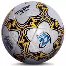 Bola De Futsal Costurada Champion Slick 22 Cor Branco, Laranja E Preto Topper