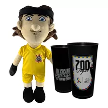 Kit Cassio Pelucia + Copo 700 Jgs Oficial Corinthians 550 Ml