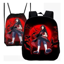 Mochila E Sacola Kit Estampa Itachi Naruto Infantil Escolar