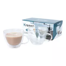 Tazas Cafe Doble Vidrio Termico Jarro Con Asa 290ml Pack X2