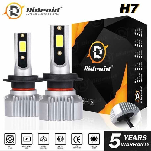 Set 2 Focos H7 Cob Led 12v Xenn 6000k Yamaha Hyundai Suzuki Foto 2