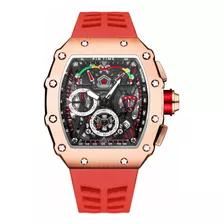 Reloj Hombre Pintime M1605-r Cuarzo Pulso Rojo En Acero