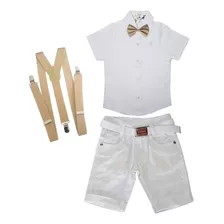 Conjunto Batizado Branco Infantil Juvenil Menino 10/16 Anos