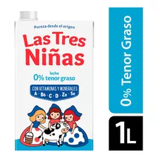 Leche Las Tres Niñas Larga Vida 0% Cero Grasas - Pack X 6