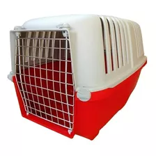 Jaula Transportadora Para Perro Mediana Puerta Metal Prátiko Color Azul