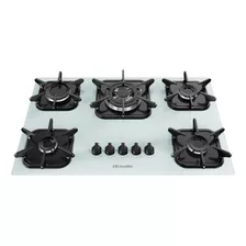 Cooktop Mueller 5 Bocas Branco Com Queimador Tripla Chama