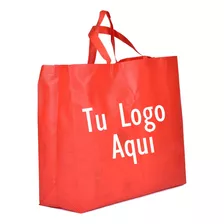 100 Bolsas Ecologicas Jumbo Con Tu Logo, Surtido 6 Colores