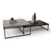 Mesa De Centro Duo Pietra Color Negro