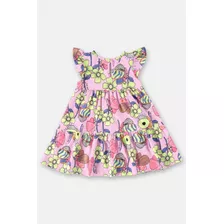 Vestido Estampado Floral Rosa Infantil