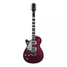 Guitarra Eléctrica Para Zurdo Gretsch Electromatic G5220 Jet Bt De Caoba Dark Cherry Metallic Brillante Con Diapasón De Nogal Negro