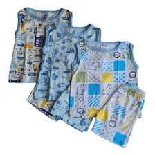 Kit Com 3 Pijamas Infantis 100% Algodão Masculinos.