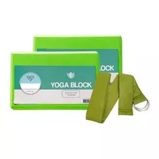 Kit Ladrillo Bloque De Yoga Pilates + Cinto De Estiramiento