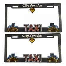  Portaplacas Premium Taxi Juego 2 Piezas