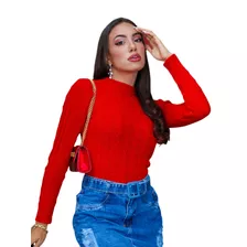 Blusa Feminina Trança Cacharrel Em Tricot Blogueira Casual