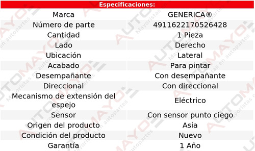 Un Espejo Derecho Lat Elect Genrica Sonata 2018-2019 Foto 2