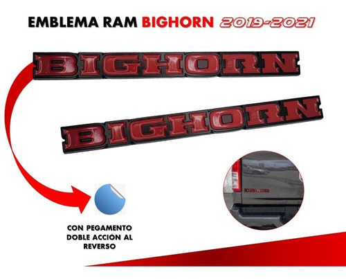 Emblema Para Tapa De Caja Dodge Ram Bighorn 2019-2021 Foto 2