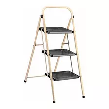 Delxo - Escalera Plegable De 3 Escalones Con Pedal Ancho Ant