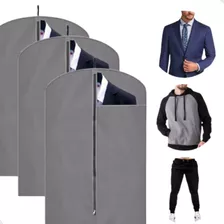Kit 3 Capa Protetora Para Terno Jaqueta Casaco Com Ziper 