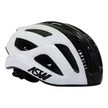 Capacete Asw Bike Impulse Preto E Branco In Mold Ciclismo Cor Branco-preto Tamanho G - Gg